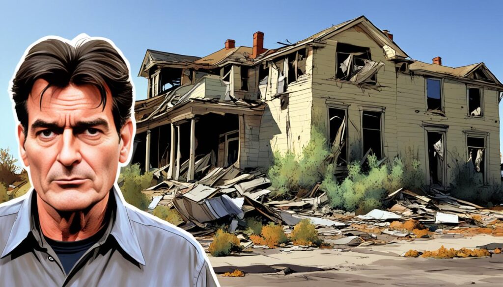 Charlie Sheen arruinado